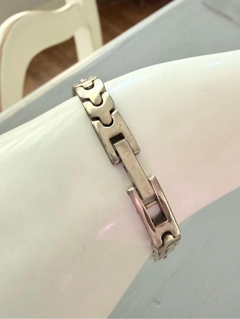Brighton Hamilton Silver-Tone Butterfly Motif Rectangular Bracelet Watch
